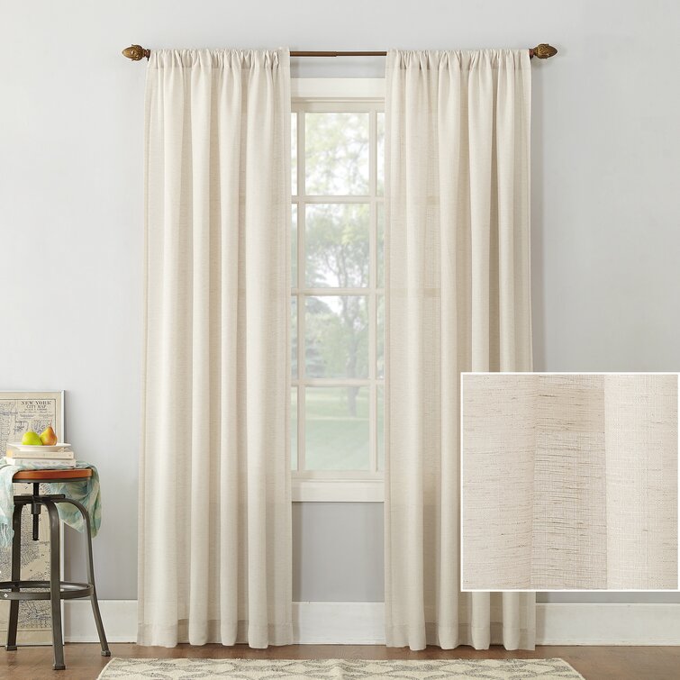 Wayfair Basics® Berwick Linen Blend Semi-Sheer Rod Pocket Curtain